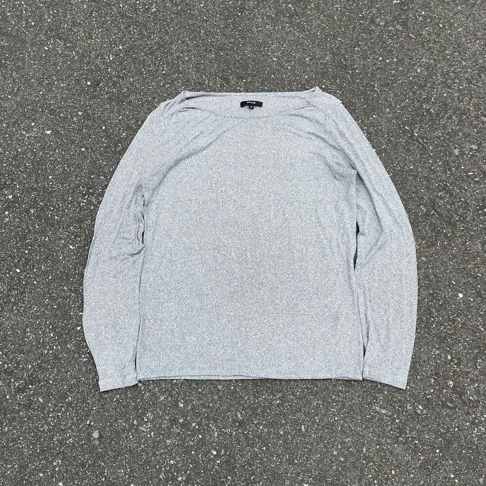 vintage 2000s boxy grey long sleeve lightweight shirt